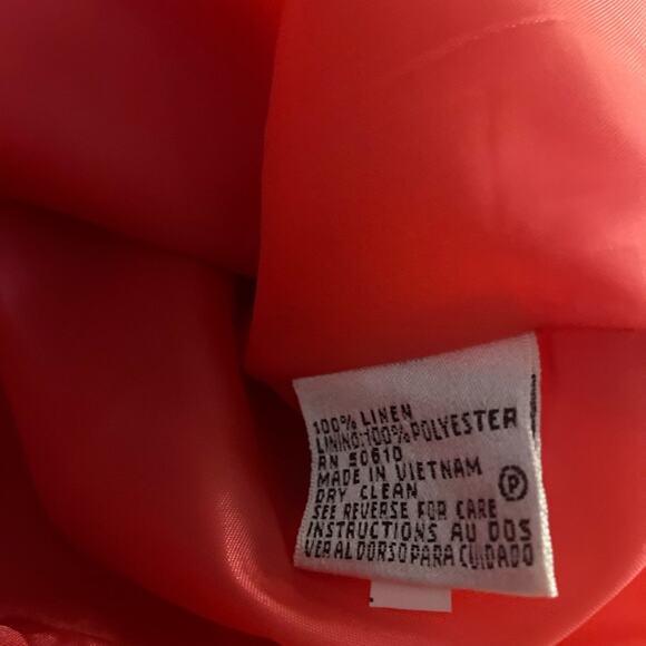 Y2K Pink Powersuit Office Dopamine Girly Minimalist Linen Blazer 12 Petite - Picture 5 of 7